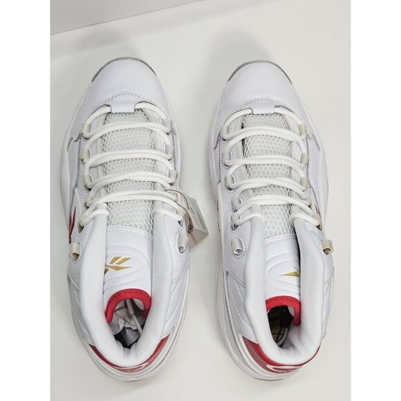 Reebok Question Mid Unisex Shoes White/Vector Red Size‎ Men\'s 10.5 Women\'s 12 main image 5